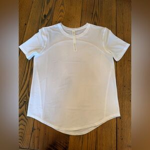 Lululemon White Short Sleeve Running Shirt, Size 4